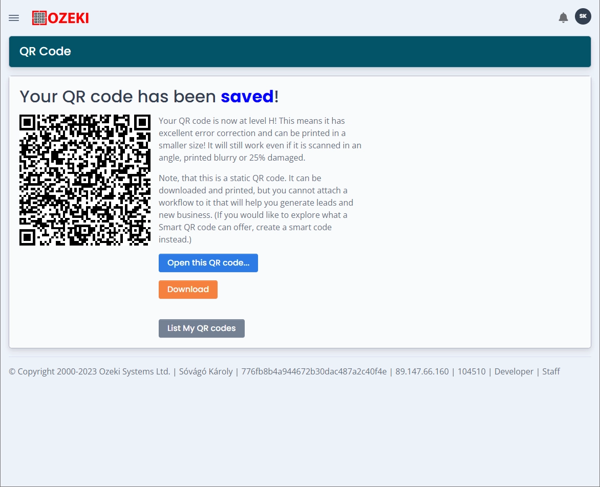 save email qrcode