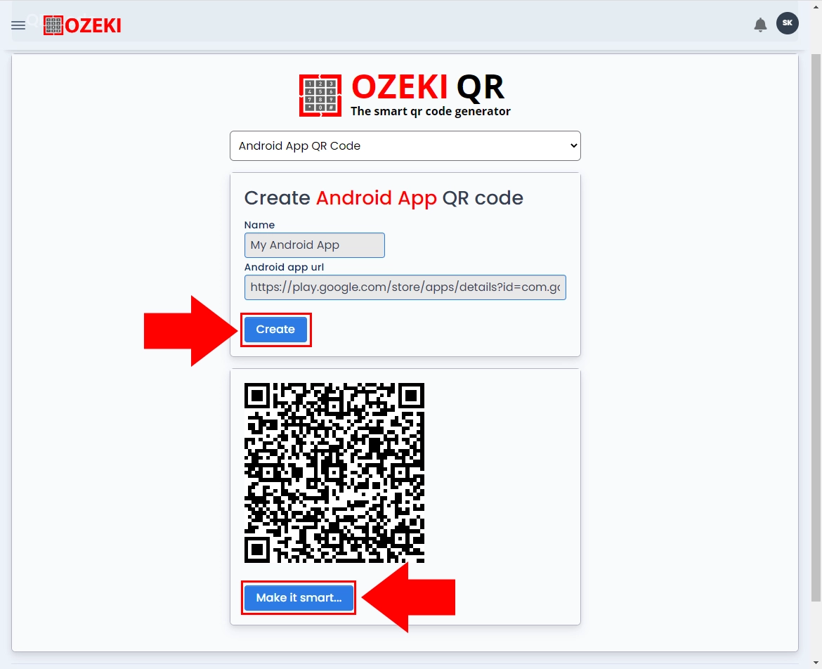create androidapp qrcode