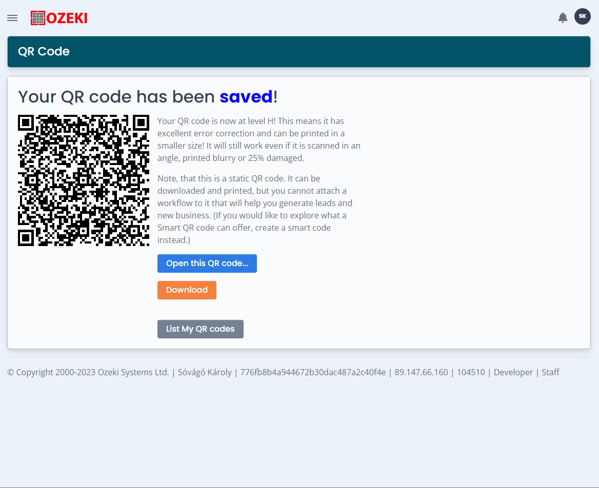 save event qrcode