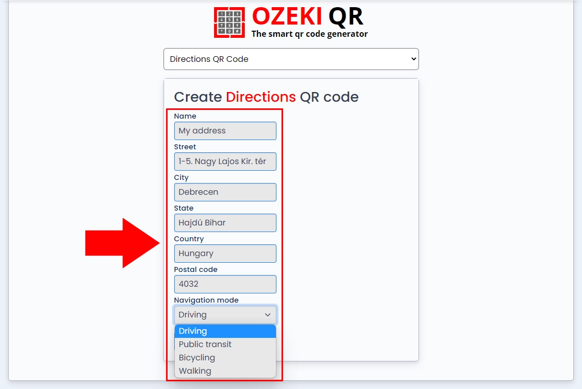 make directions qrcode